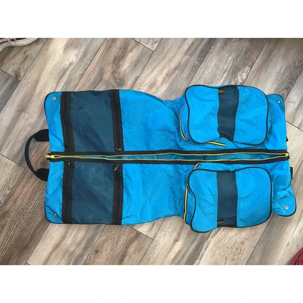 Lands End Garment Bag Turquoise/Yellow/Black